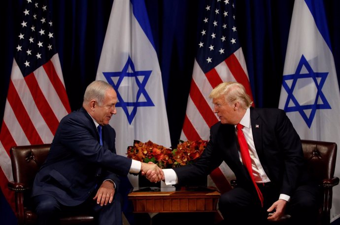 Donald Trump junto a Benjamin Netanyahu en Nueva York.