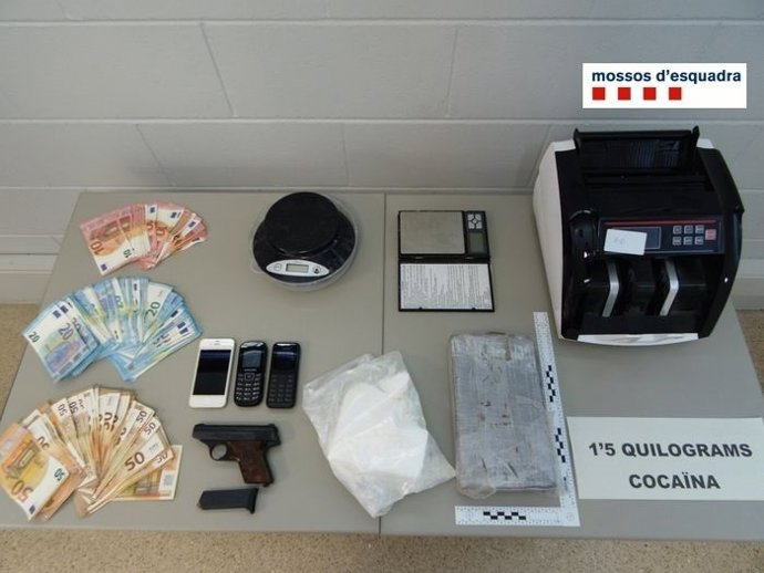 Material decomisado por los Mossos 
