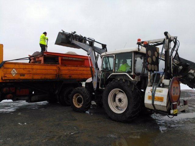 Ávila.- Operativo funcionando en una carretera de Ávila