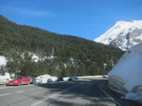 La nieve obliga a cortar el tráfico en la TE-V-1008 entre Santa Eulalia y Alfambra (Teruel)