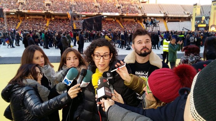 La secretaria general de ERC, Marta Rovira y el diputado Gabriel Rufián