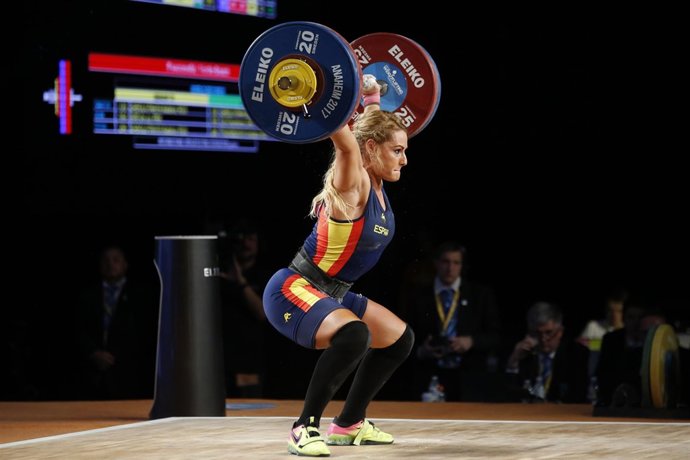 Lidia Valentín en el Mundial de halterofilia