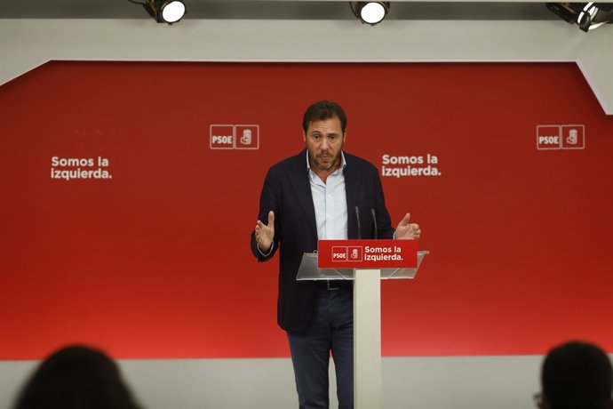 Roda de premsa d'Óscar Puente després de la reunió de l'Executiva Federal del PS