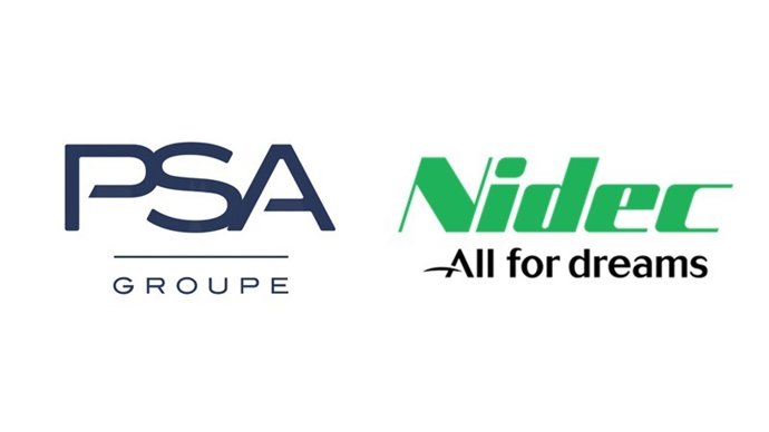 Logos de la compañía PSA y de Nidec