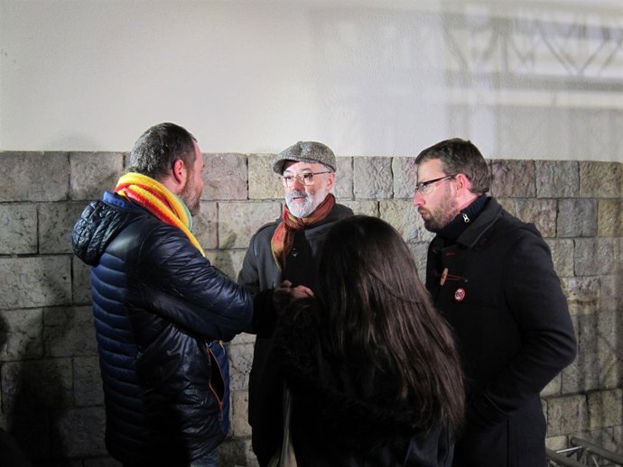 Carles Riera (CUP) antes del acto de inicio de campaña
