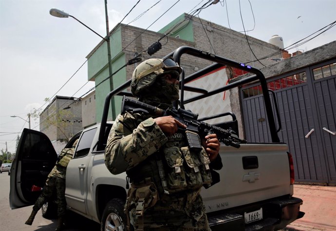 Soldados mexicanos en un operativo de seguridad en Ciudad de México