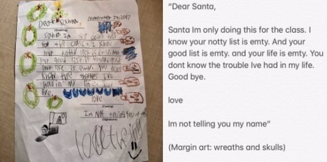 Carta escéptica de un niño descreído de 6 añosa Papá Noel