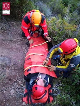 Herido rescatado por Bomberos