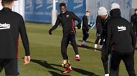 Dembélé vuelve a entrenar dos meses y medio después de su lesión