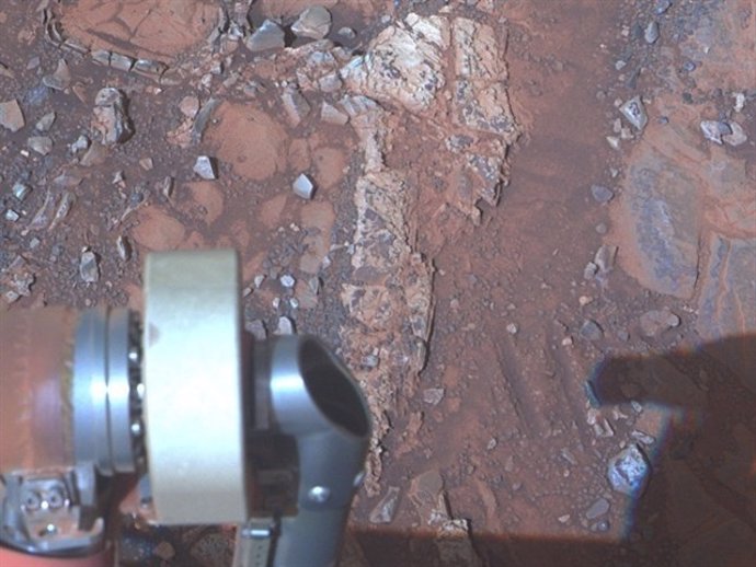 Roca arcillosa observada por el rover Opportunity