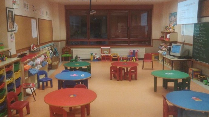 Aula infantil, clase de colegio, colegio