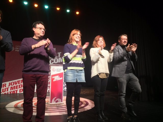 Xavier Domènech, Elisenda Alamany, Jèssica Albiach y Joan Josep Nuet (CatECP)