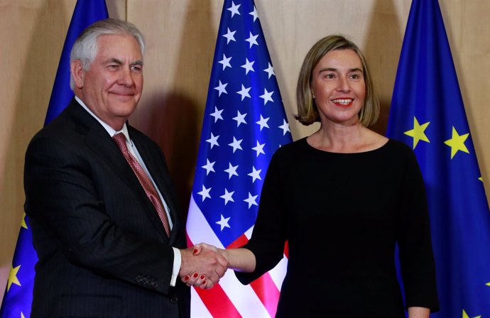 Rex Tillerson y Federica Mogherini