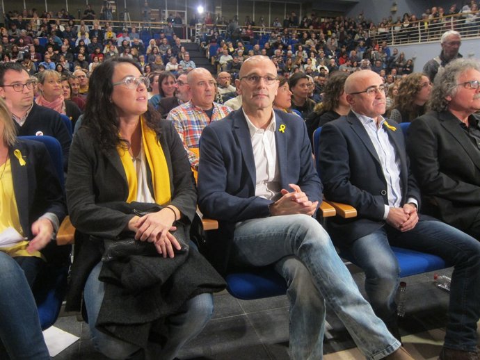 D.Riba, els candidats d'ERC R.Romeva i O.Peris