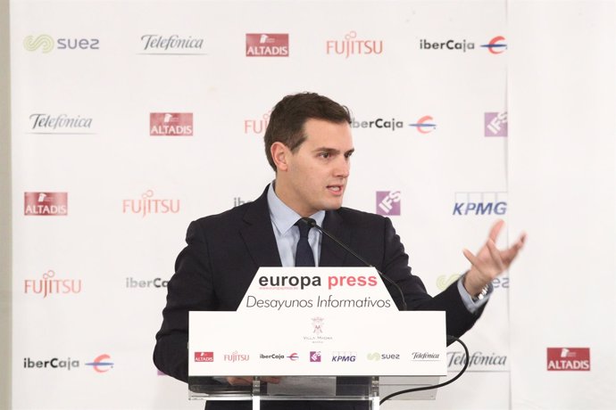 Albert Rivera en los Desayunos de Europa Press