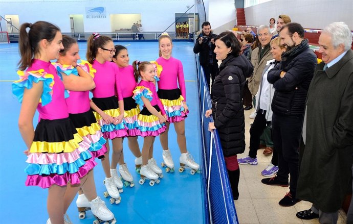 Inauguración de la mejora del pabellón de patinaje