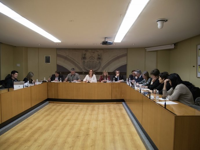 Momento en el que la portavoz presentó su área en el Parlamento