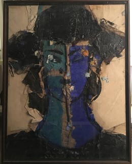 Manolo Valdés, Retrato con rostro verde y azul, 2017, Acrílico sobre lienzo