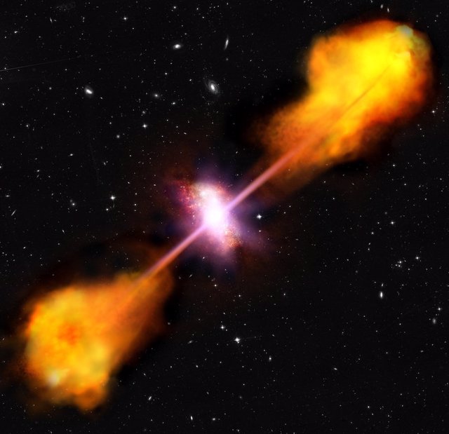 Recreación de cuásar en una galaxia de formación estelar