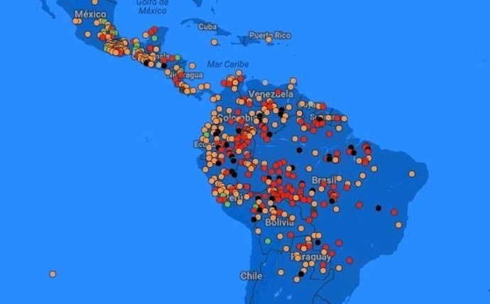 Mapa de TELP de las lenguas en riesgo de extinción