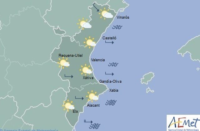Mapa del tiempo en la Comunitat