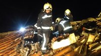Los bomberos de Cordovilla extinguen un incendio de una chimenea en Mendioroz sin heridos ni desalojos