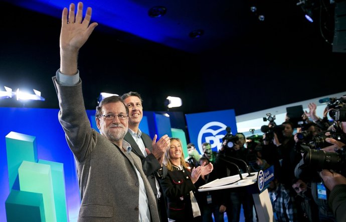 El president del Govern, Mariano Rajoy, en un acte del PP a Lleida