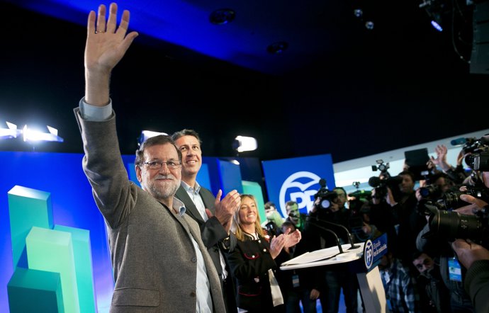 El president del Govern, Mariano Rajoy, en un acte del PP a Lleida