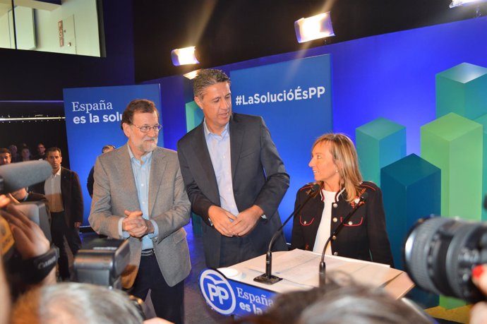 Mariano Rajoy, Xavier Garcia Albiol y Marisa Xandri, PP (Llotja de Lleida)