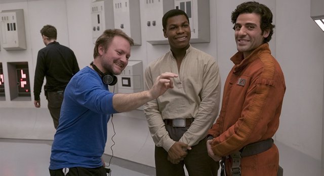 Rian Johnson en el rodaje de Star Wars: Los últimos Jedi