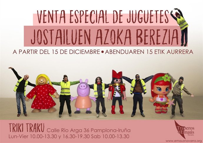 Cartel de la venta especial de juguetes de Traperos de Emaús