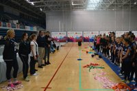 Gimnastas rítmicas de toda España acuden a Almería a una clase magistral de la entrenadora rusa Pirozkhova