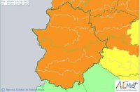 Aemet amplía a toda Extremadura el nivel de riesgo naranja por fuertes vientos este domingo