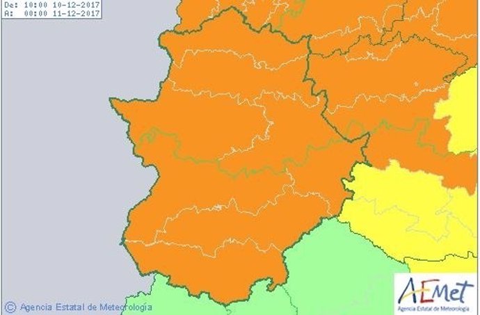 Avisos naranjas por vientos en toda Extremadura