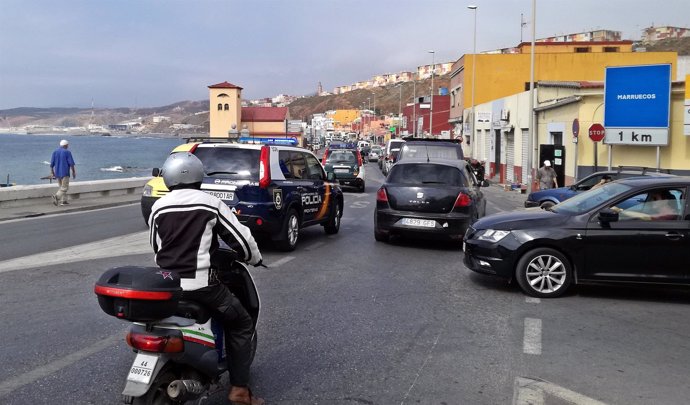 Atasco en frontera de Ceuta