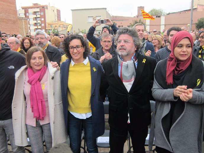Los candidatos de ERC C.Forcadell, M.Rovira, T.Castellà y N.Driouech
