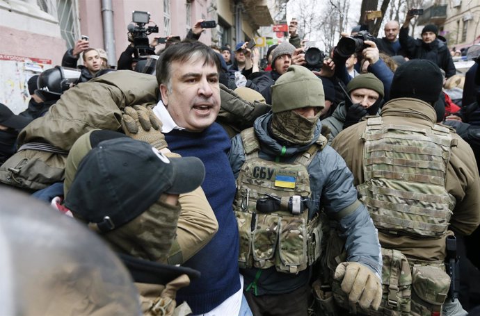 Mijail Saakashvili, en el momento de su detención en Kiev