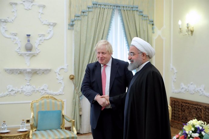 Boris Johnson y Hasán Rohani en Teherán