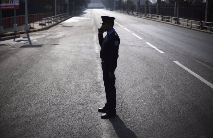 Policía en India