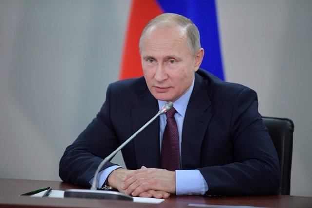 El presidente ruso, Vladimir Putin, en un acto el domingo
