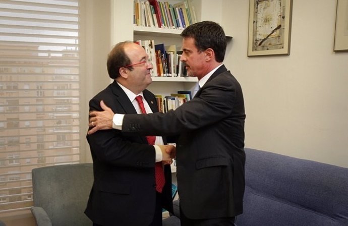 Miquel Iceta (PSC) y el exprimer ministro francés Manuel Valls
