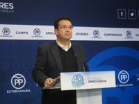 El PP exige a Vara que "se ponga a trabajar" para lograr en la región "consenso" en materia de financiación autonómica