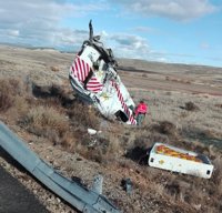 Herido un camionero al colisionar contra una furgoneta de mantenimiento de carreteras en Sansol