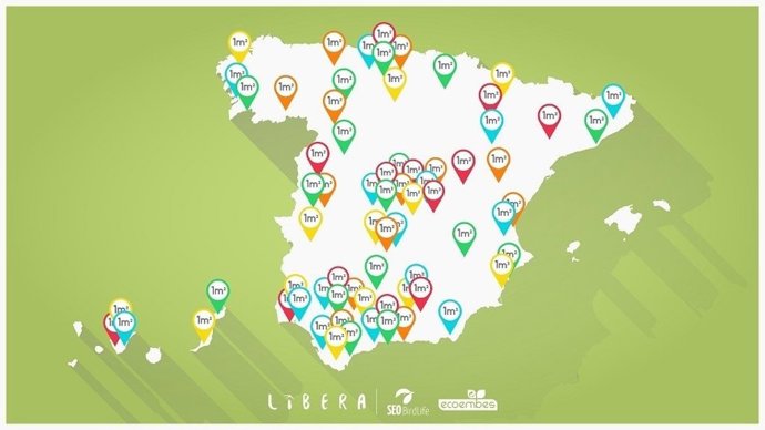Mapa de la campaña de Libera '1m2 por el campo, los bosques y el monte'