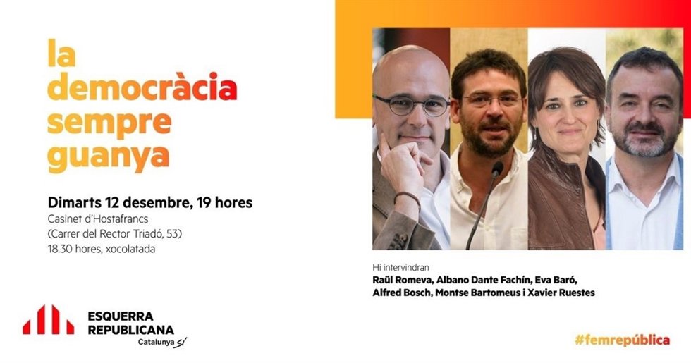 Fachin participará en actos de campaña de ERC y la CUP
