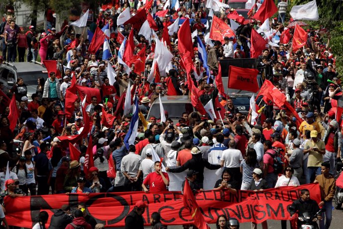 Manifestación durante el paro nacional en Honduras
