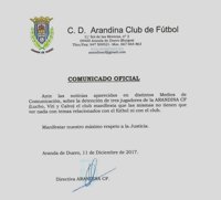 Declaradas secretas las actuaciones contra los jugadores de la Arandina detenidos por un presunto delito sexual