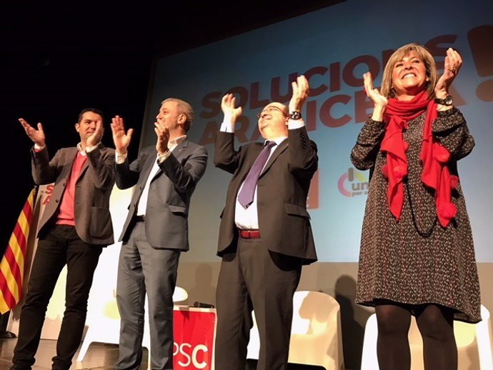 Xavier Amor, Jaume Collboni, Miquel Iceta y Núria Marín, PSC