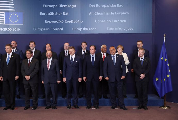 Imagen de archivo de una cumbre de líderes europeos en Bruselas