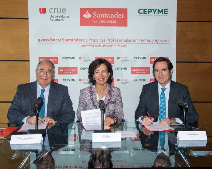 CRUE, Banco Santander y CEPYME convocan 5.000 becas de prácticas profesionales r